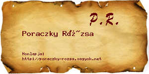 Poraczky Rózsa névjegykártya