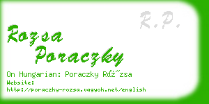 rozsa poraczky business card